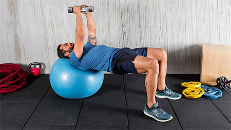 GYM BALL ALTERNATE DUMBBELL FLY